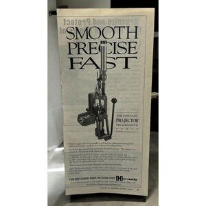 Hornady Pro-Jector Progressive Press Vintage Print Ad 1990s Reloading Machine